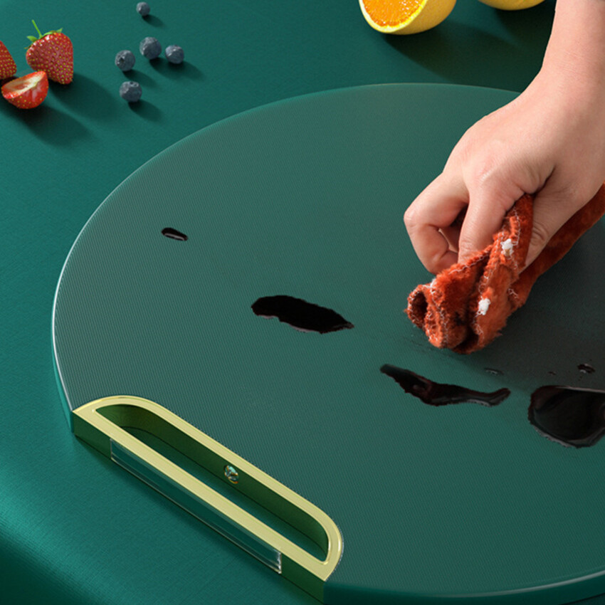 Chopping Blocks Thickened Cutting Board Anti-Mildew Non-Slip PE Plastic Round Rotatable Sticky Board Pad Cutting Board Kitchen