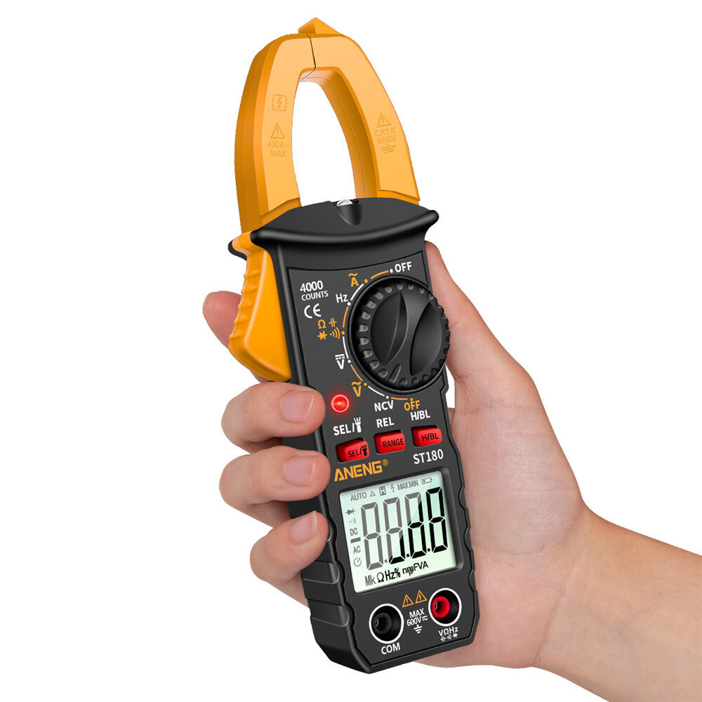 Shockley Digital Clamp Meter Multimeter Tester 4000 Counts Amp Ohm Volt Meter Measures AC Current AC/DC Voltage Capacitance Resistance