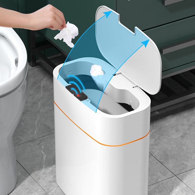12L Intelligent Trash Can Smart Sensor Dustbin Electric Automatic Garbage Can USB Waterproof Garbage Can Home Induction Dustbin