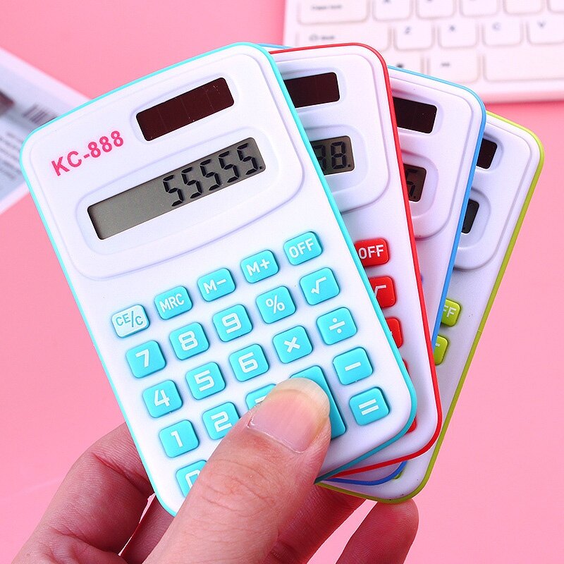 1 Piece Mini Portable Calculator Random Color Cartoon Small Computer Portable Student Calculator