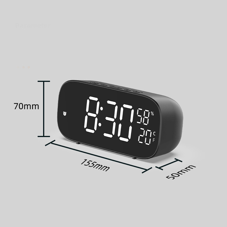 Alarm clock multi-function LED electronic digital clock plug-in dual-use sound-controlled temperature and humidity quick timer