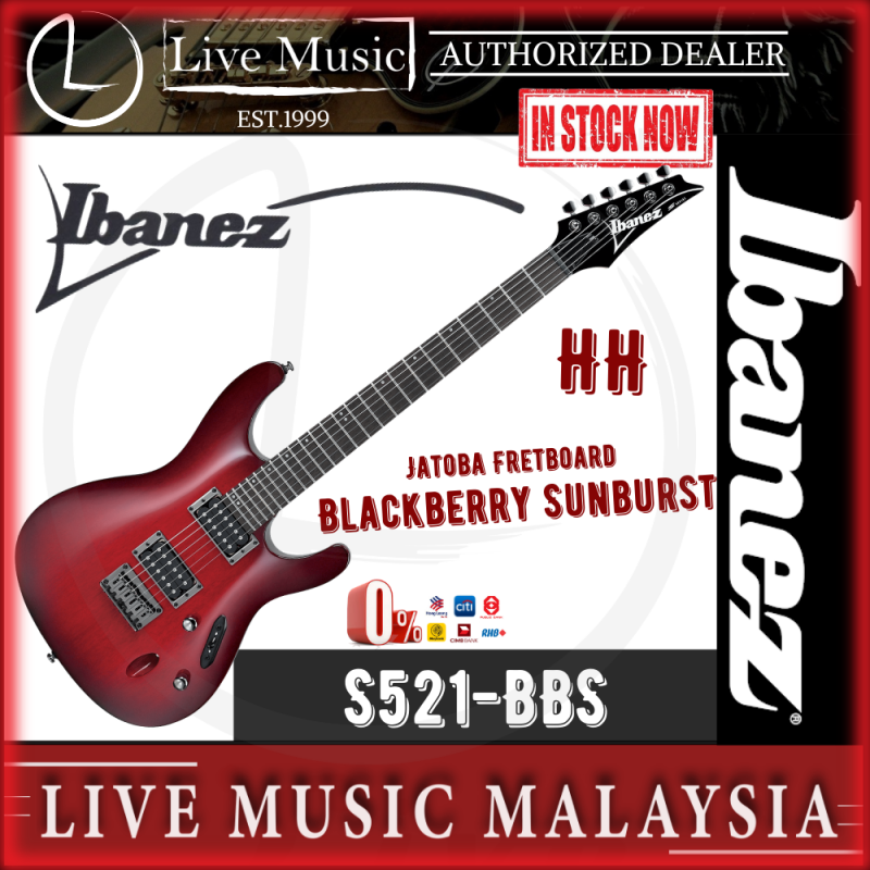Ibanez S521 Solid Body Electric Guitar - Blackberry Sunburst (S521-BBS) Malaysia