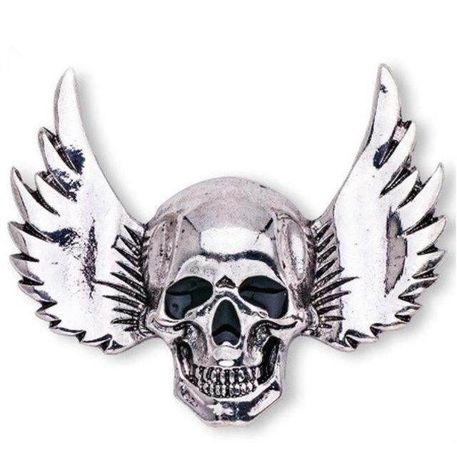 European and American Gothic Style Wing Skull Brooch Pin for Men Metal Pin All Match Costume Jewelry