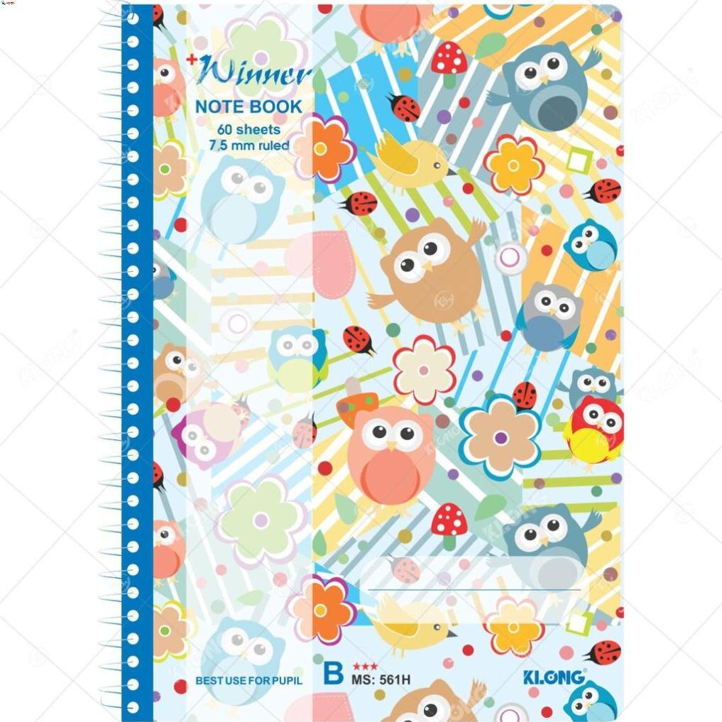 -vở kẻ ngang klong b5 lò xo đơn 120tr 58/90 winner; ms: 561h