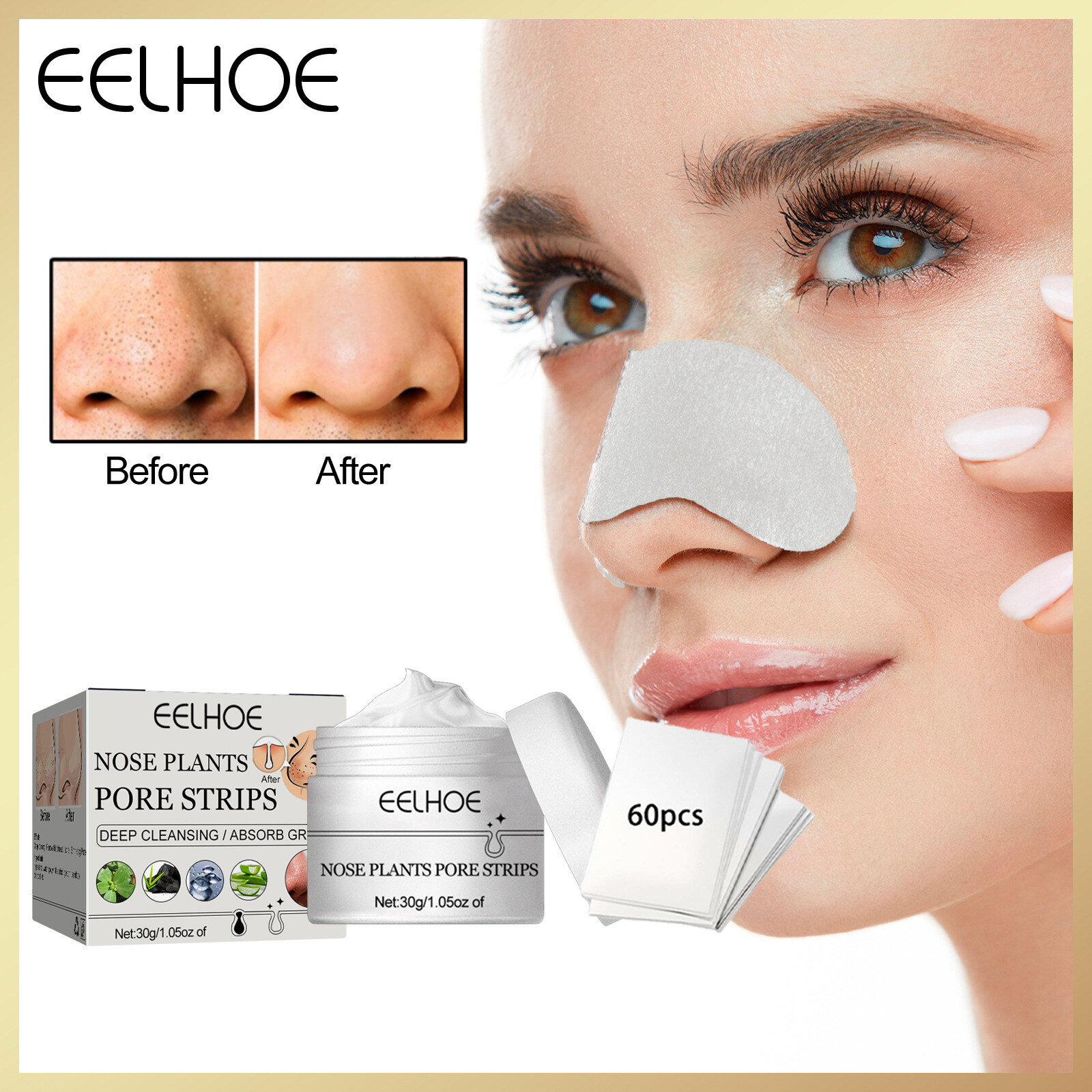 Eelhoe Face Blackhead Remover Mask Clean Pores Acne Blackheads Nose ...