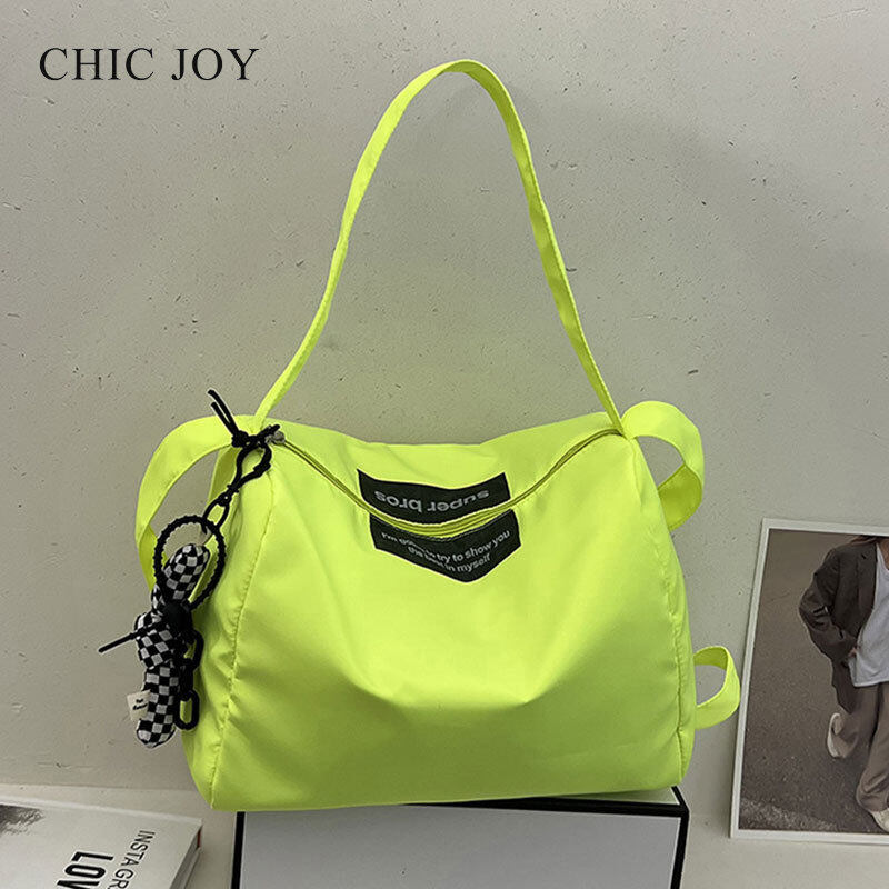 CHIC JOY Women Handle Bag Bow Handbagกระเป๋าสะพายไหล่ข้างเดียวลาย Slub