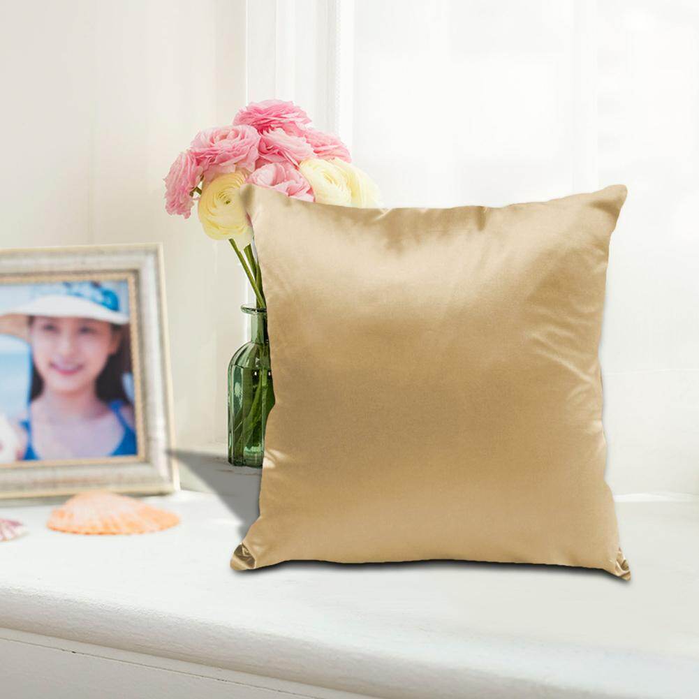 [Chinatera] Vỏ Gối Ném Lụa Satin Quý Phái Vỏ Gối Sô Pha Màu Trơn Đơn Giản Trang Trí Nhà Cửa