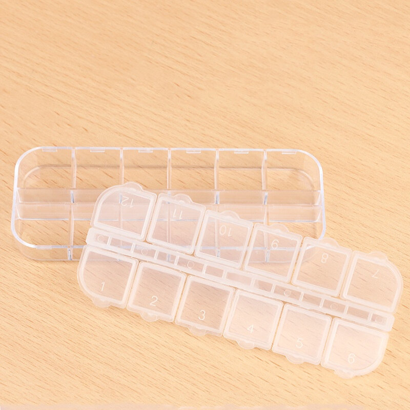 Hộp Đựng Đồ Trang Sức Đá Quý Trong Suốt 12 Ô Hộp Rỗng Bằng Nhựa Tách Rời Hộp Trưng Bày Bông Tai