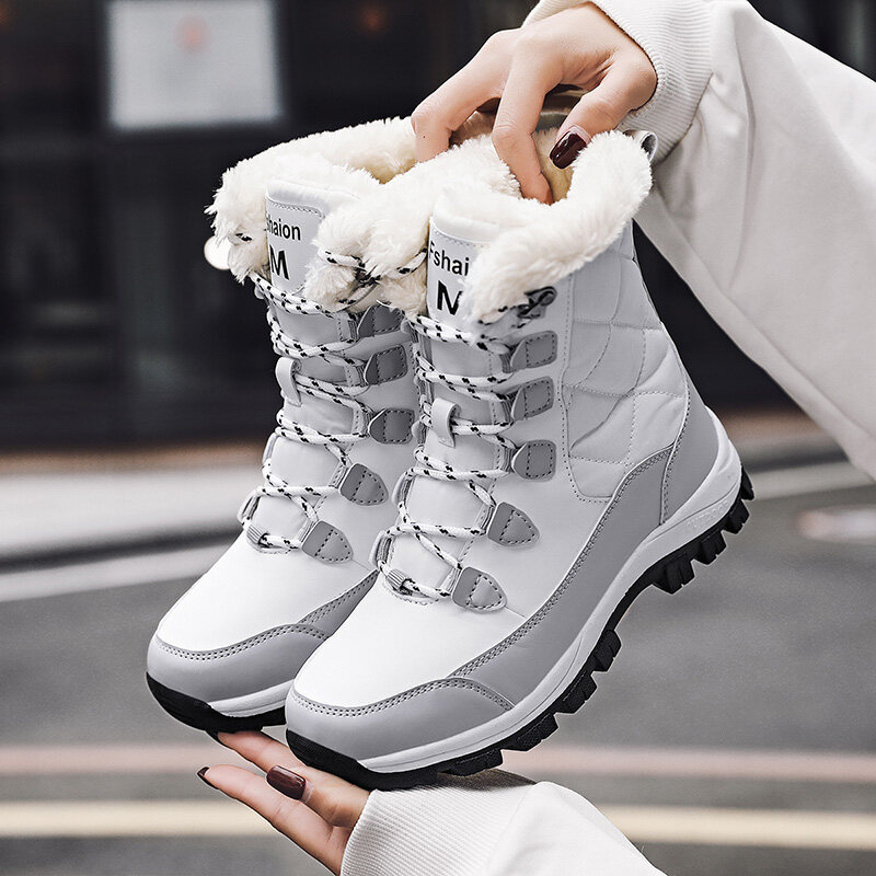 Plus size womens snow hot sale boots