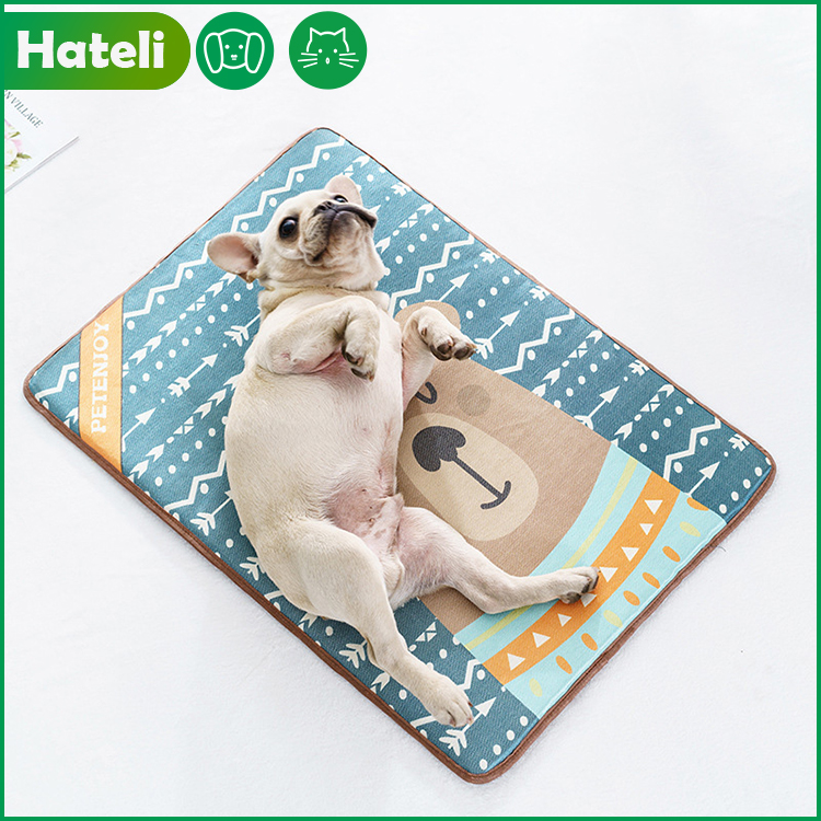 【HATELI】Pet Thảm Trải Giường Thú Cưng Mát Mẻ Giường Vệ Sinh Cho Mèo Mùa Hè Cho Chó, Thảm Vệ Sinh