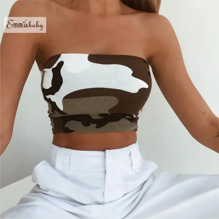 camo bandeau top