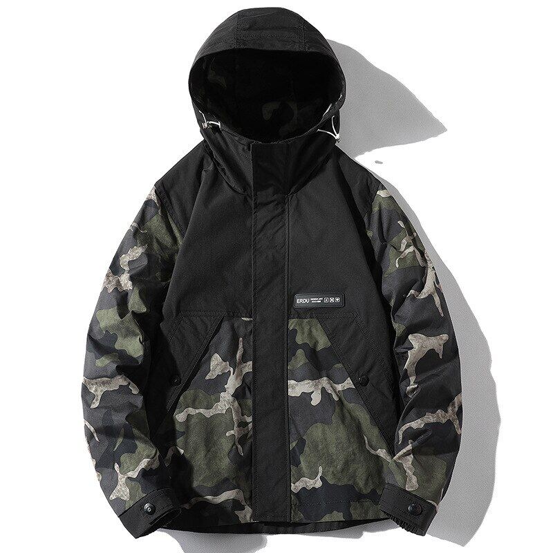 FAVOCENT Jacket Men Camouflage Hoodie Jacet Spring and Autumn Windbreaker Men Fashion Clothing Military Army Coat Men Outwear