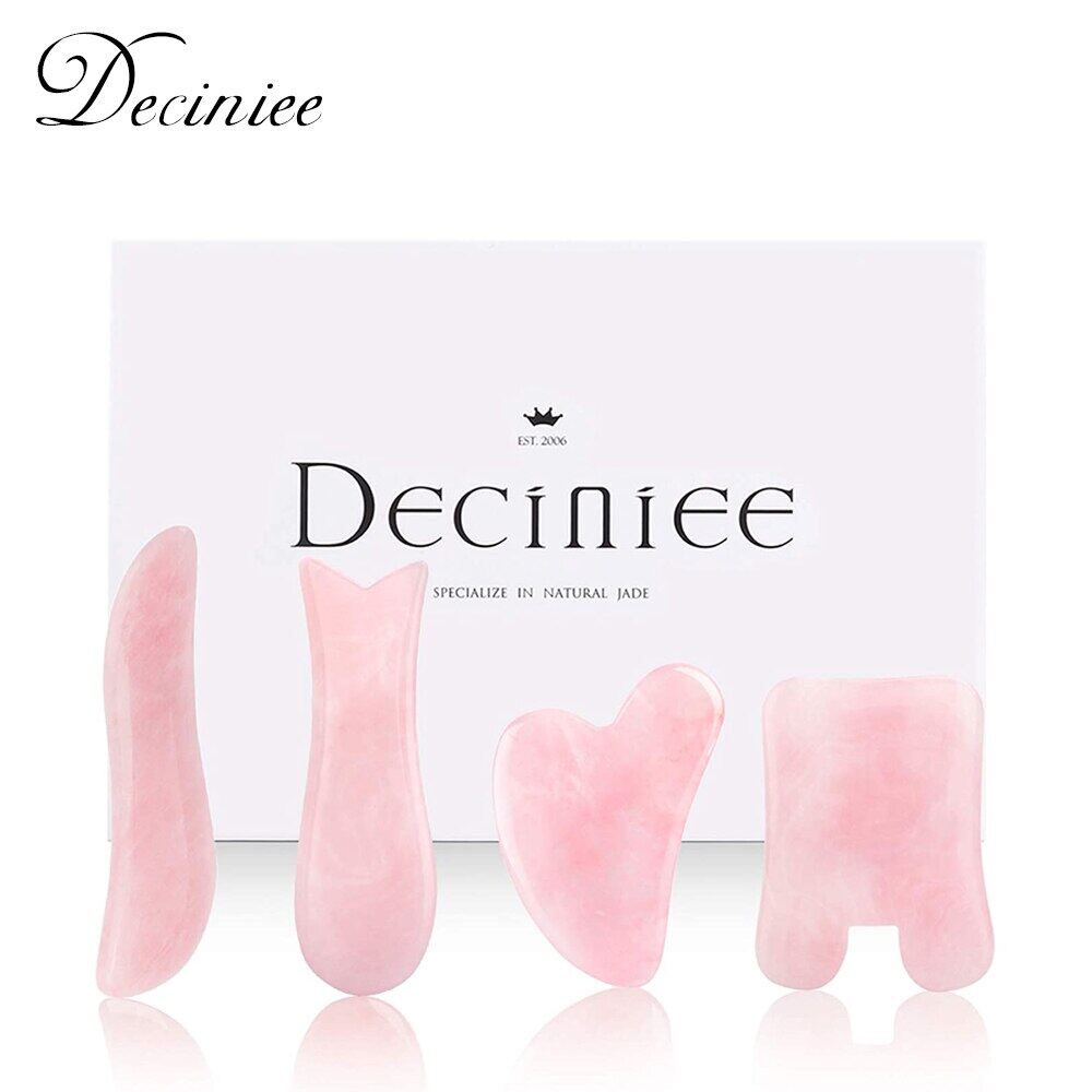 Bộ Dụng Cụ Mát Xa Cạo Gió Ngọc Bích 4 Trong 1 Tấm Đá Cạo Gió Thạch Anh