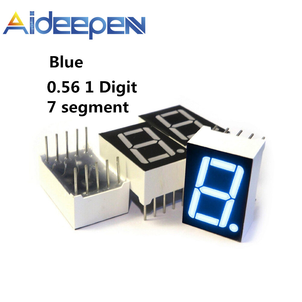 Original aideepen common anode 10-pin 1 bit 7 segment 0.56" blue led display digital tube