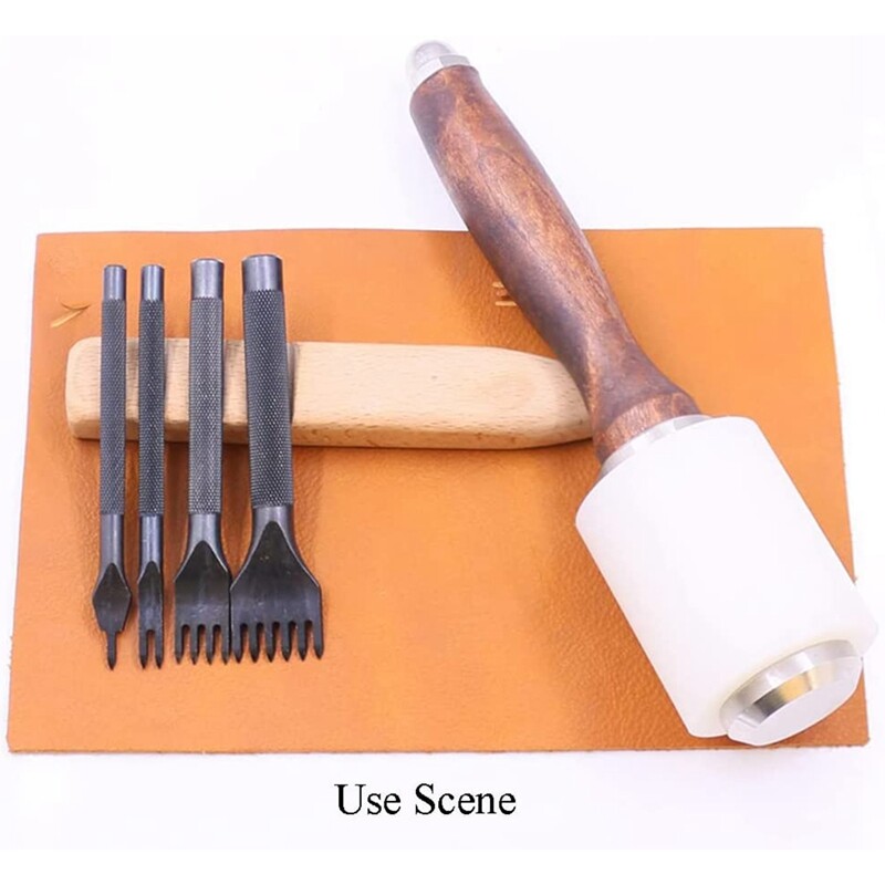 1/2/4/6 Prong Diamond Stitching Chisel Hole Punches Tool, Leather Hole Punch, Leather Chisel Set-4 Pcs