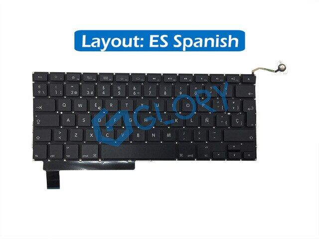 Uk es spanish it italian ru russian layout replacement keyboard for macbook pro 15.4 a1286 keyboard 2009-2012 year