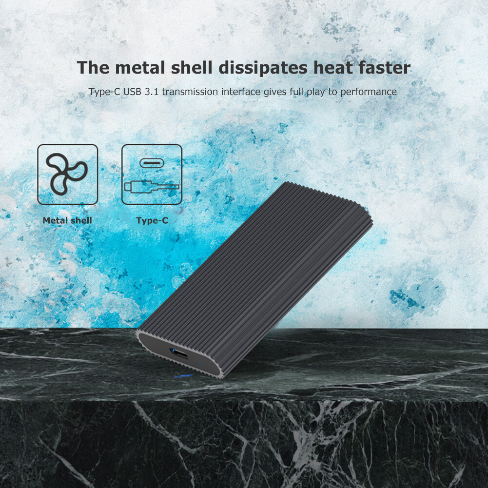 USB 3.1 Đến MSATA SSD Box Bộ Chuyển Đổi Hợp Kim Nhôm Type-C Bao Vây Bên Ngoài Ổ Đĩa Thể Rắn