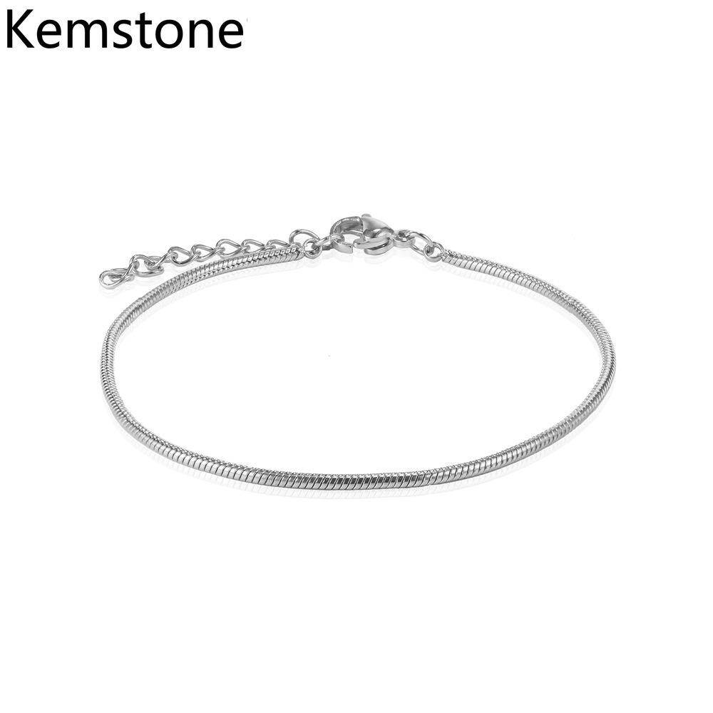 Kemstone Simple Style Bracelet Slender Gold/Silver Snake Bone Shape Link for Girls
