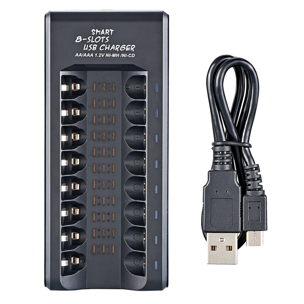 Fg smart 8 slot usb charger 1 2v nimh rechargeable battery aa aaa