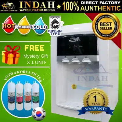 INDAH Mild Alkaline Water Dispenser Hot Normal Cold Model: 1063 With 4 JAKIM Halal Korea Technology Filter