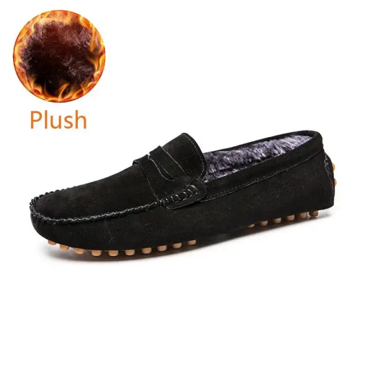 fur slip on loafers