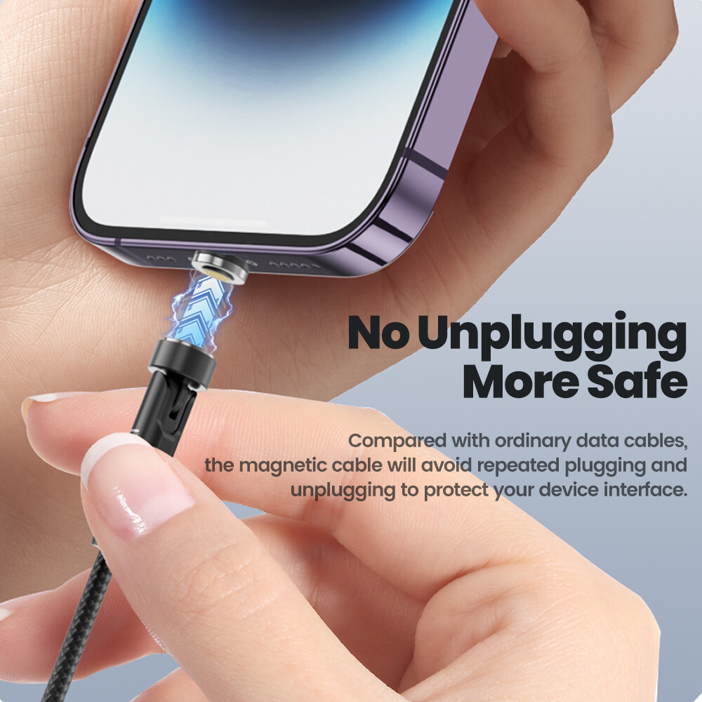 Toocki 540 Xoay Cáp sạc nam châm 3A Nhanh Chóng Sạc Micro USB Loại C cáp cho iPhone Xiaomi Nam Châm sạc điện thoại Dây Dữ Liệu