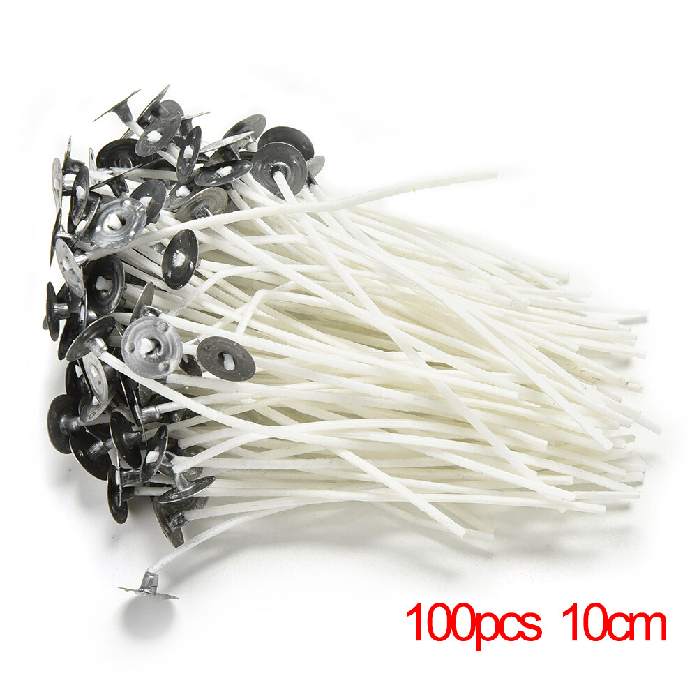 30 PCs Candle Wick Cotton Core Waxed With Sustainers DIY Candle Making 10cm 