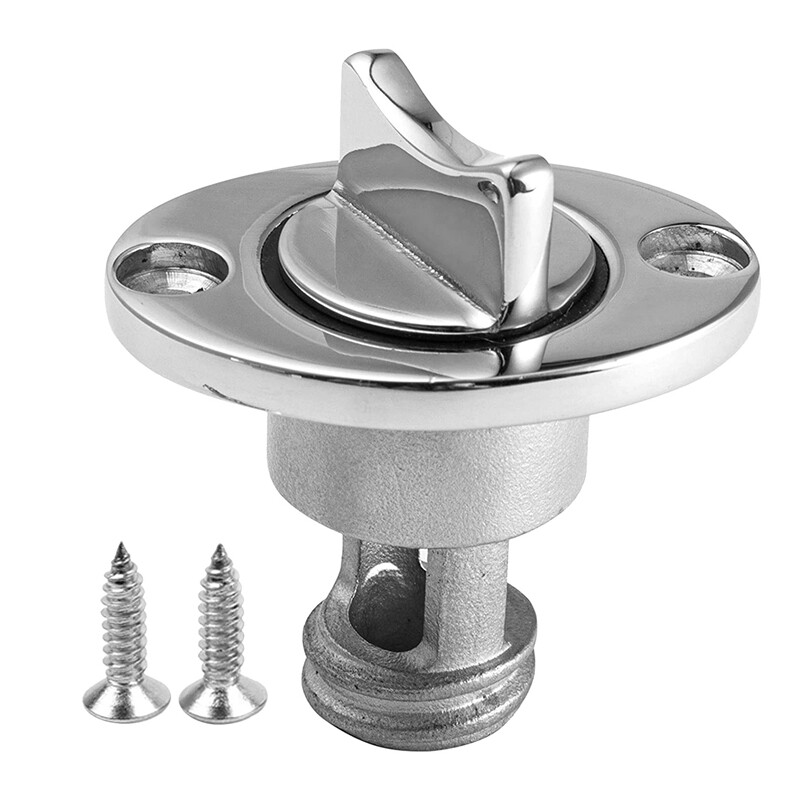 Oval Garboard Drain Plug Marine 316 Stainless Steel Drain Plug Fits 1 Inch Hole Boat Transoms Drain Plug with Screws