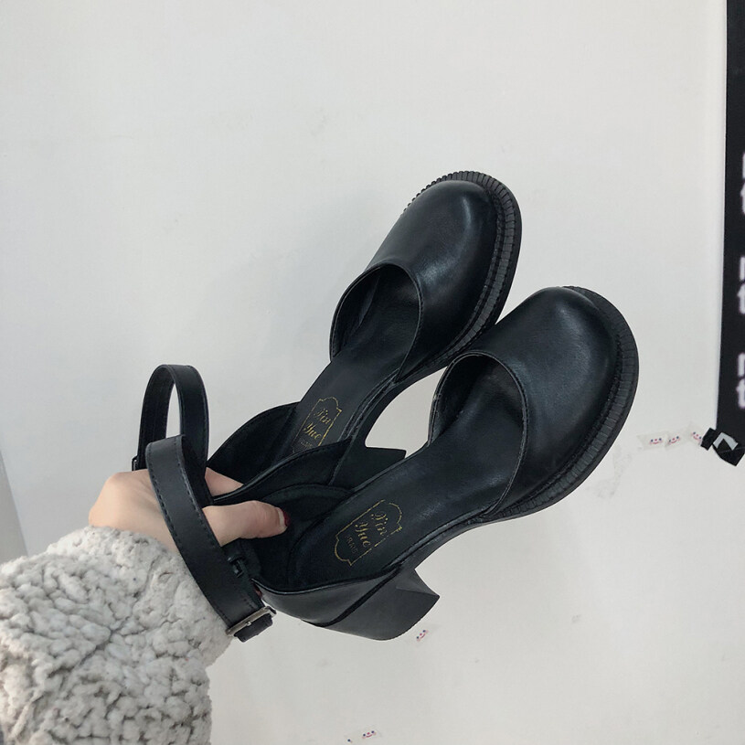 Giày Cao Gót Mary Jane Đế Dày Phong Cách Retro Mùa Xuân 2020 Giày Nữ Da Nhỏ Màu Đỏ Kiểu Anh Giày Đơn Có Khóa Một Chữ Xu Hướng giá rẻ