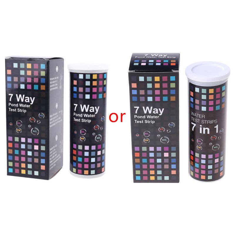 Hot Sale 50pcs 7in1 Pool Pond Water Quality Test Strips PH Nitrate Nitrite Chlorine Alkalinity Hardness Aquarium Fish Tank