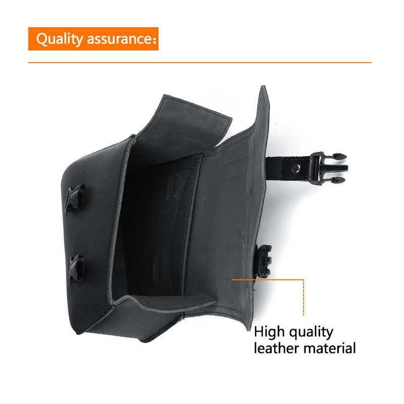 A Pair Left &Right Side Universal Motorcycle Saddle Bag Black PU Leather Motorcycle Saddlebags Side Bag Saddle Bag Pouch Black