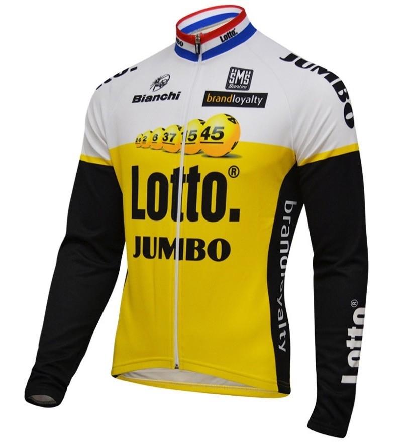 Men Loto NL Jumbo Yellow Cycling Long Sleeve Jersey