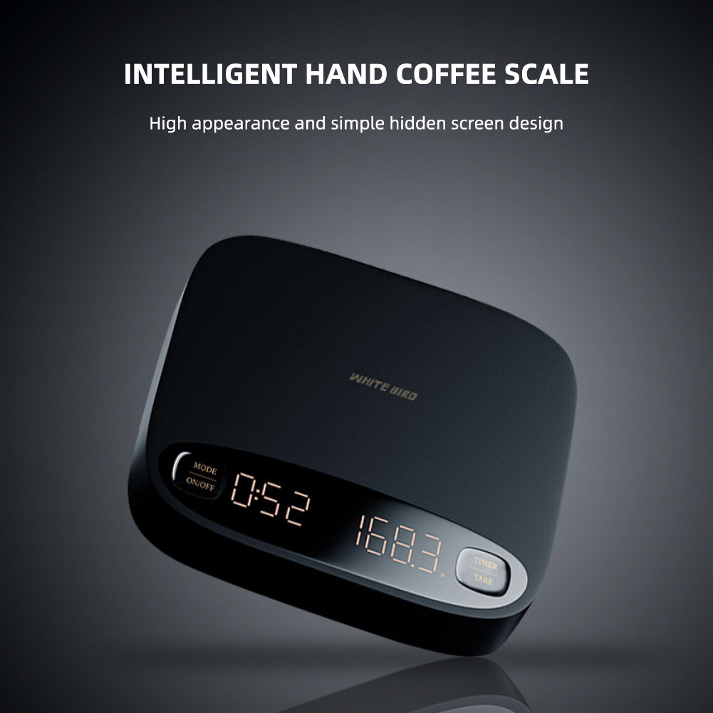 yieryi 2KG Coffee scale Electronic smart touch scale USB Kitchen Scale Digital Drip Espresso scale Anti-Slip