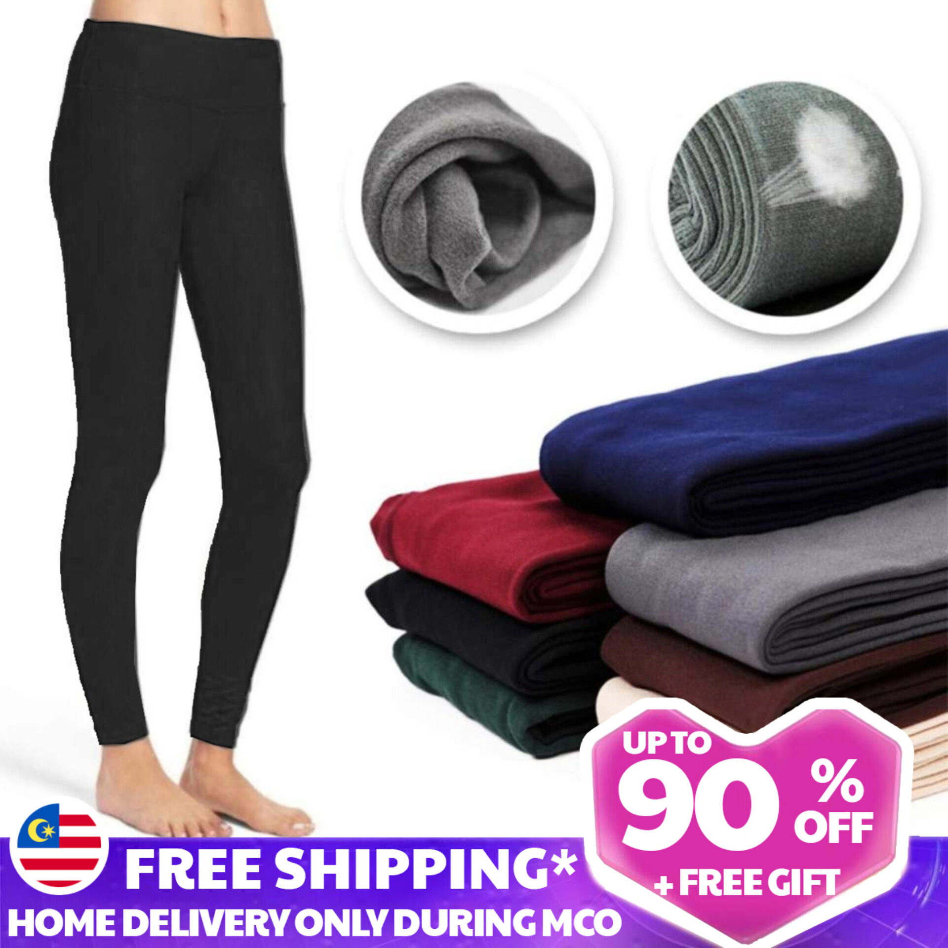 NWT WOMEN LADY STRETCHY SOFT WARM THERMAL FLEECE LINED WINTER LEGGING PANTS S-XL