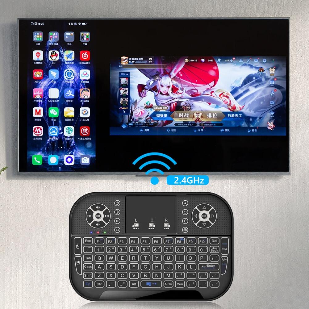 A8 Mini 2.4G Keyboard Backlight Bluetooth Air Mouse Wireless Touchable Remote Control For Smart TV Box Desktop Touchpad PC