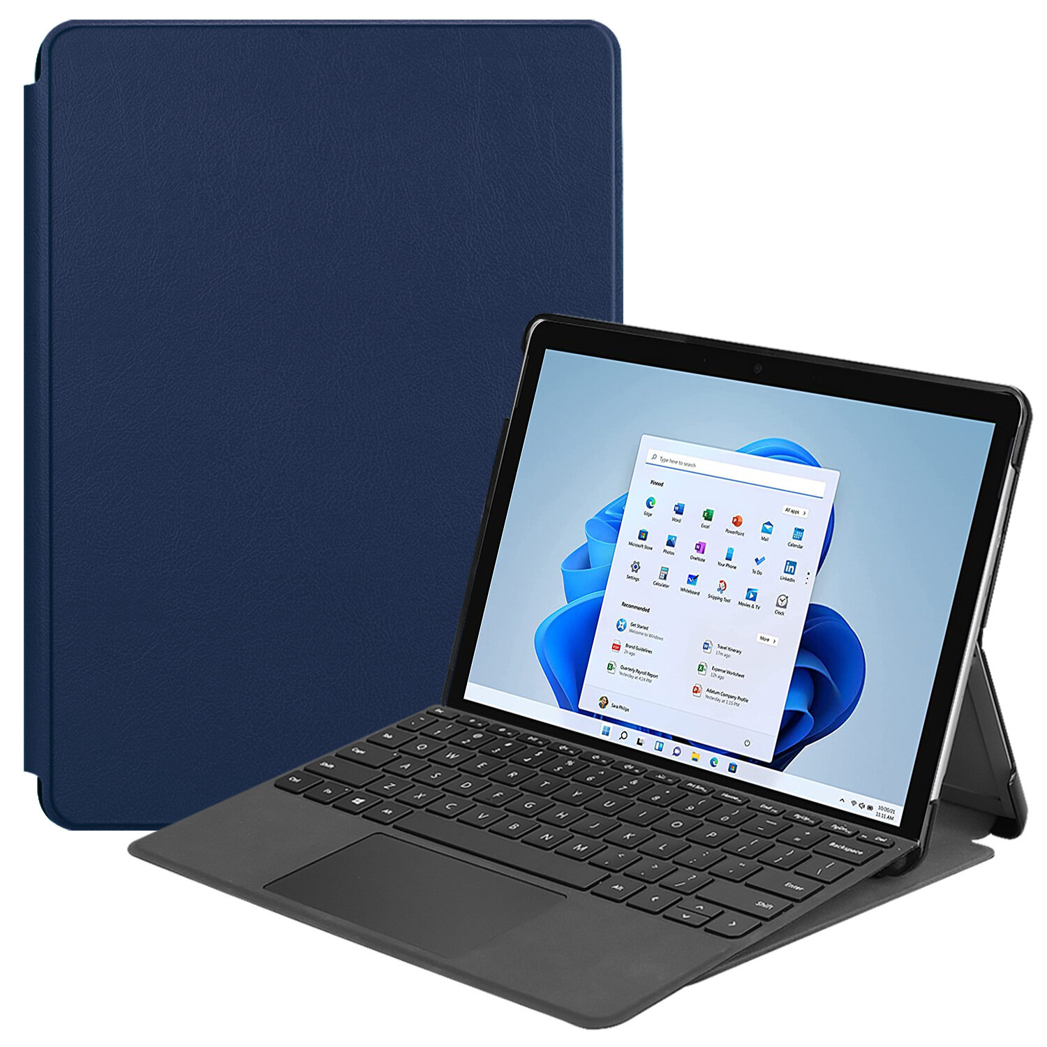 Miimall Cover Case for Microsoft Surface Pro 8, Microsoft Surface Pro 8 Cover Case Multiple Angle PU Leather Slim Light Cover Compatible with Type Cover Keyboard for Surface Pro 8 2021