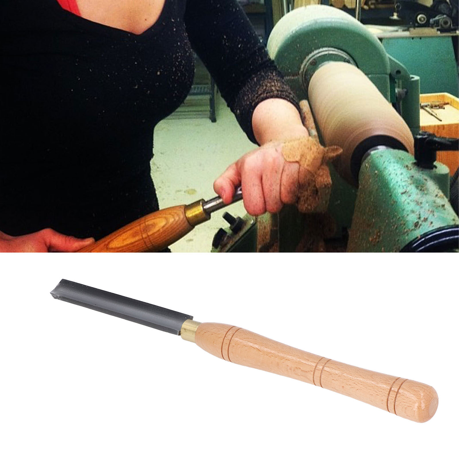 Wood Lathe Turning Tool Rougher Chisel Beech Handle HSS Insert For DIY Large