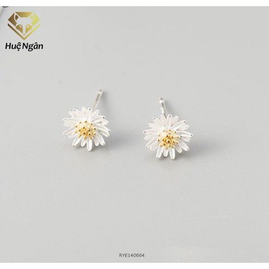 Bông tai bạc Ý 925 Huệ Ngân - Cúc họa mi RYE140664