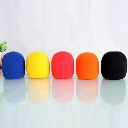 5x สีสันฝาครอบไมโครโฟนทนทานโฟมกันลมฟองน้ำคาราโอเกะมือถือ
