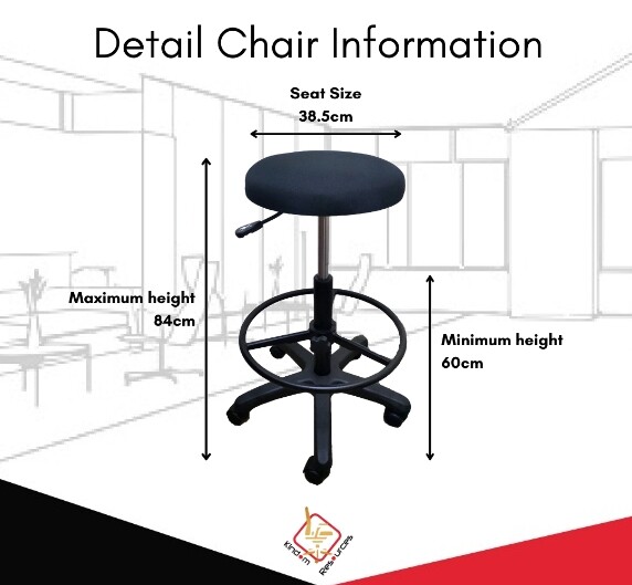 Multipurpose Bar Stool High & Low With Upholstery Black Leather Seat