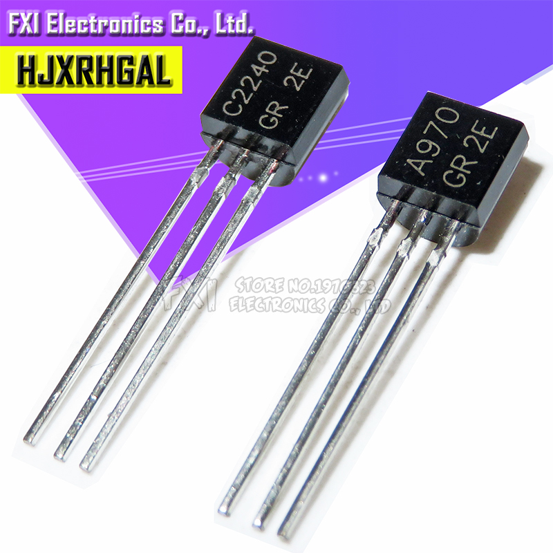 100pcs 2sa970 2sc2240 to-92 bipolar transistor-bjt npn baru asal