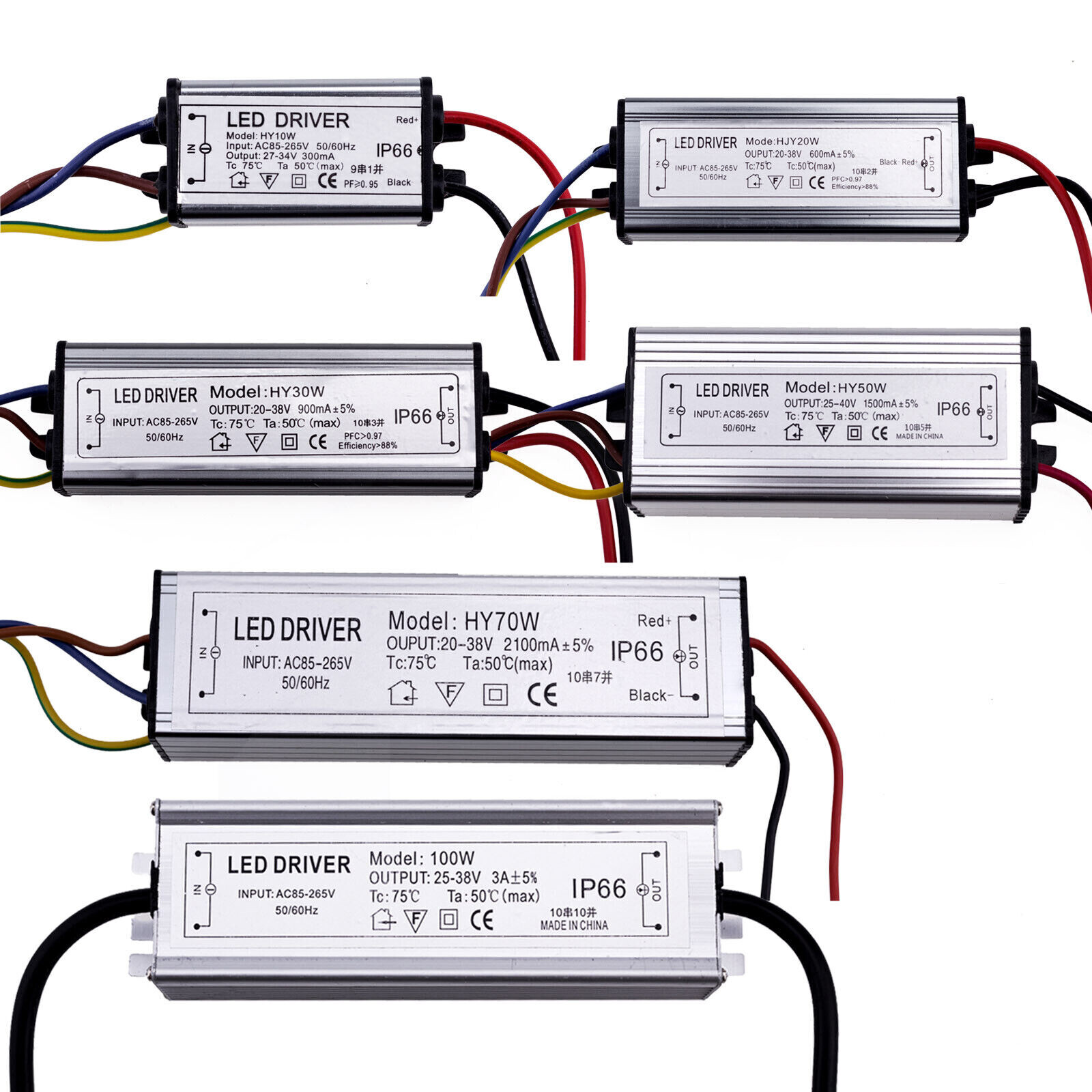 Ac85-265v led driver power supply transformer 100w 50w 70w 30w 20w 10w ip66 waterproof adapter for floodlight led chip