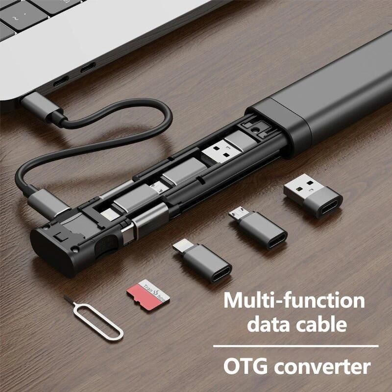 Multi-Ftion TF Card Adapter Storage Box USB OTG Converter Type C Micro SD Card Memory Reader Case Data Cable For Travel