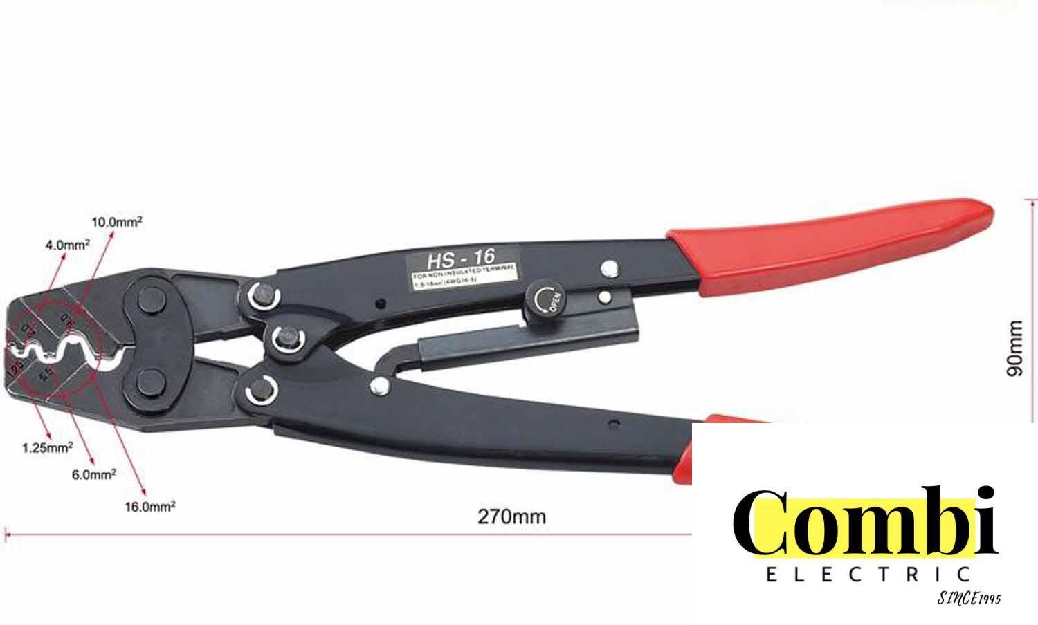 HS-16 1.25-16mm² Hand Plier Terminal Wire Cable Lug Cutter Crimper Crimping Tool 