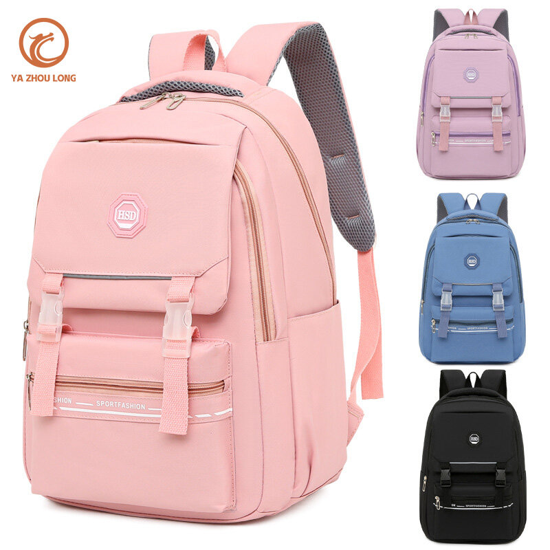YA ZHOU LONG Middle school student schoolbag New fashion large backpack 15.6 inch water-repellent student schoolbag Casual trend backpack