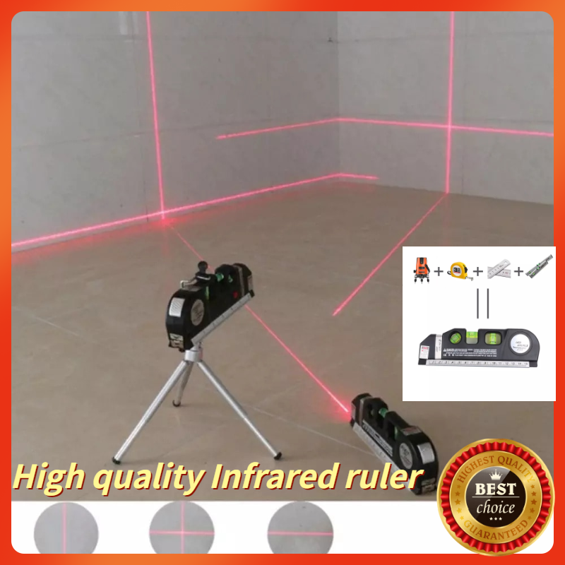 1 Pc 4 In 1 Infrared Laser Level With Cross Line Laser Tape 2.5m Measure Tape Multifunction Laser Level Tool