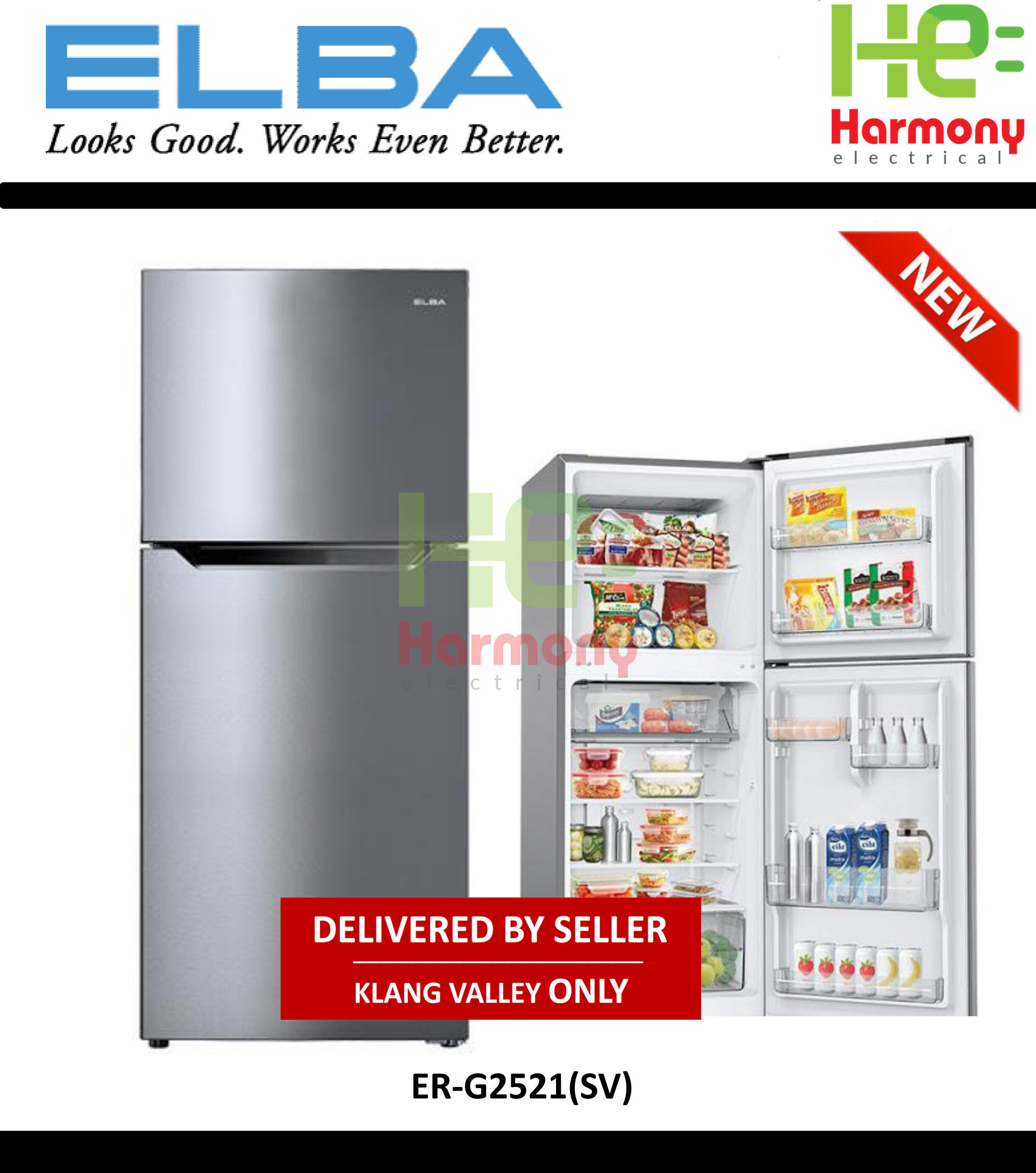 New Elba 250l 2 Door Fridge Ultimo Er G2521 Sv Peti Sejuk Delivered By Seller Klang Valley Only Lazada