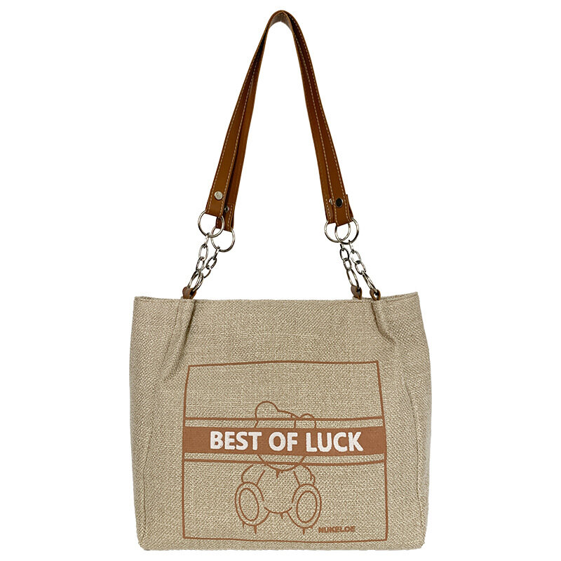 QFDI Bag Women's bag Large Capacity Bag Simple Shoulder Tote Bag Fashion Canvas Print Casual Tote Bag