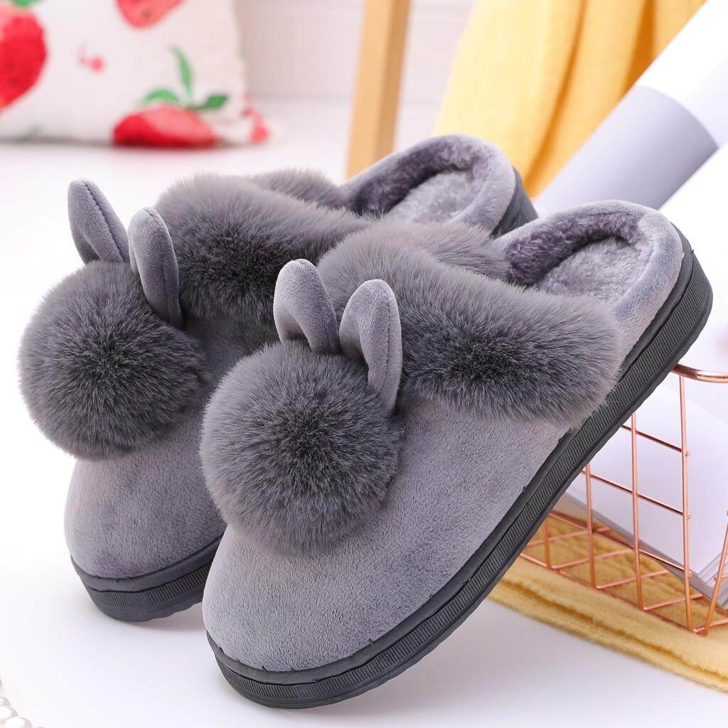 rabbit design fuzzy slippers