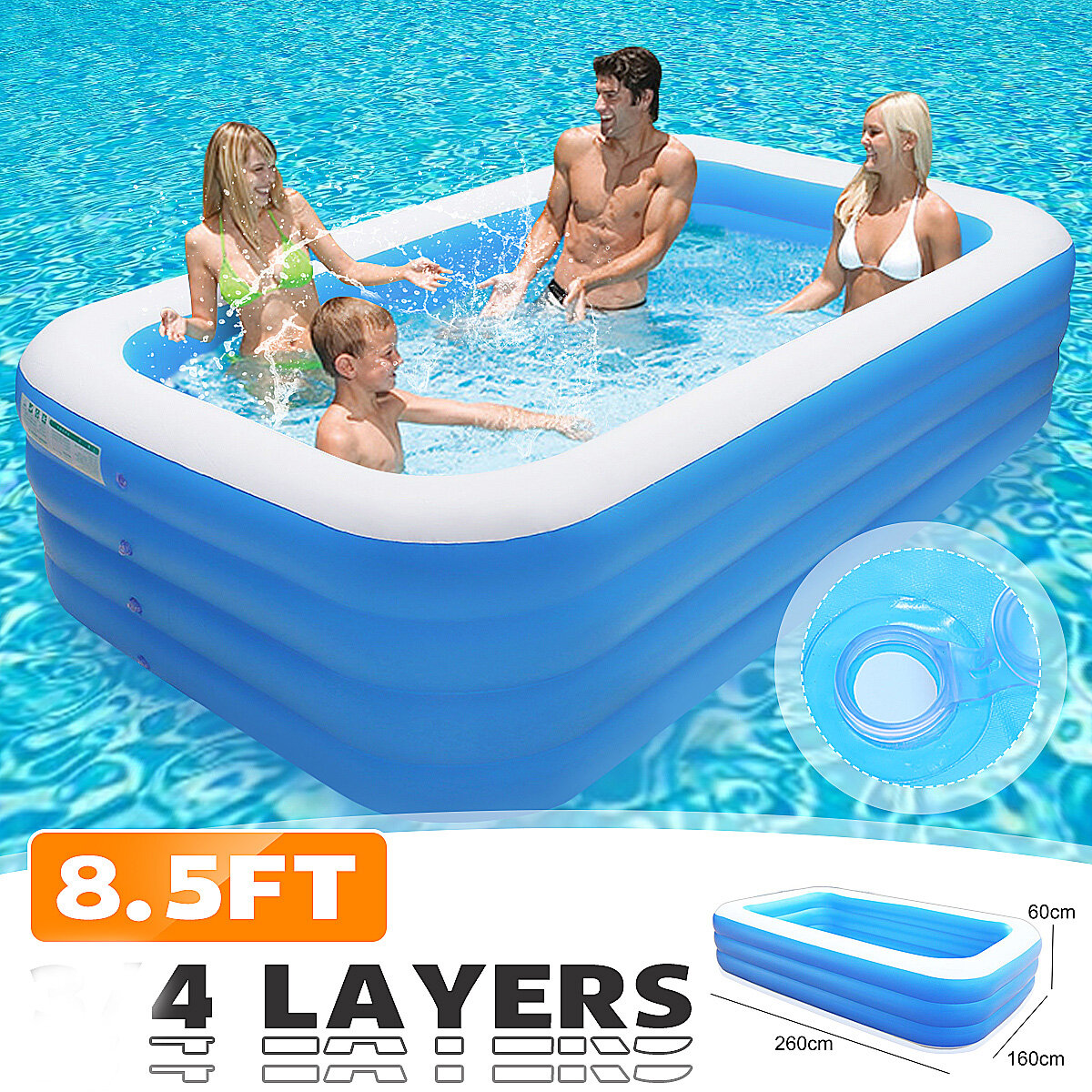 inflatable pool 5ft deep
